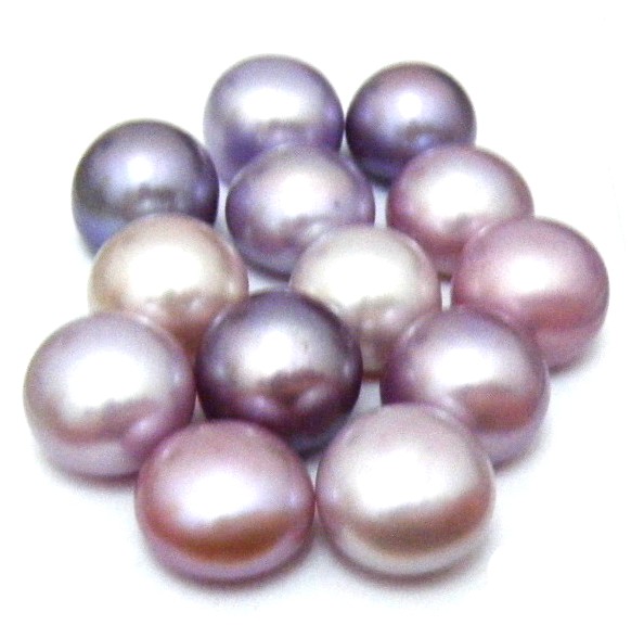 Lilac 11mm Half Drilled Button Single Pearls